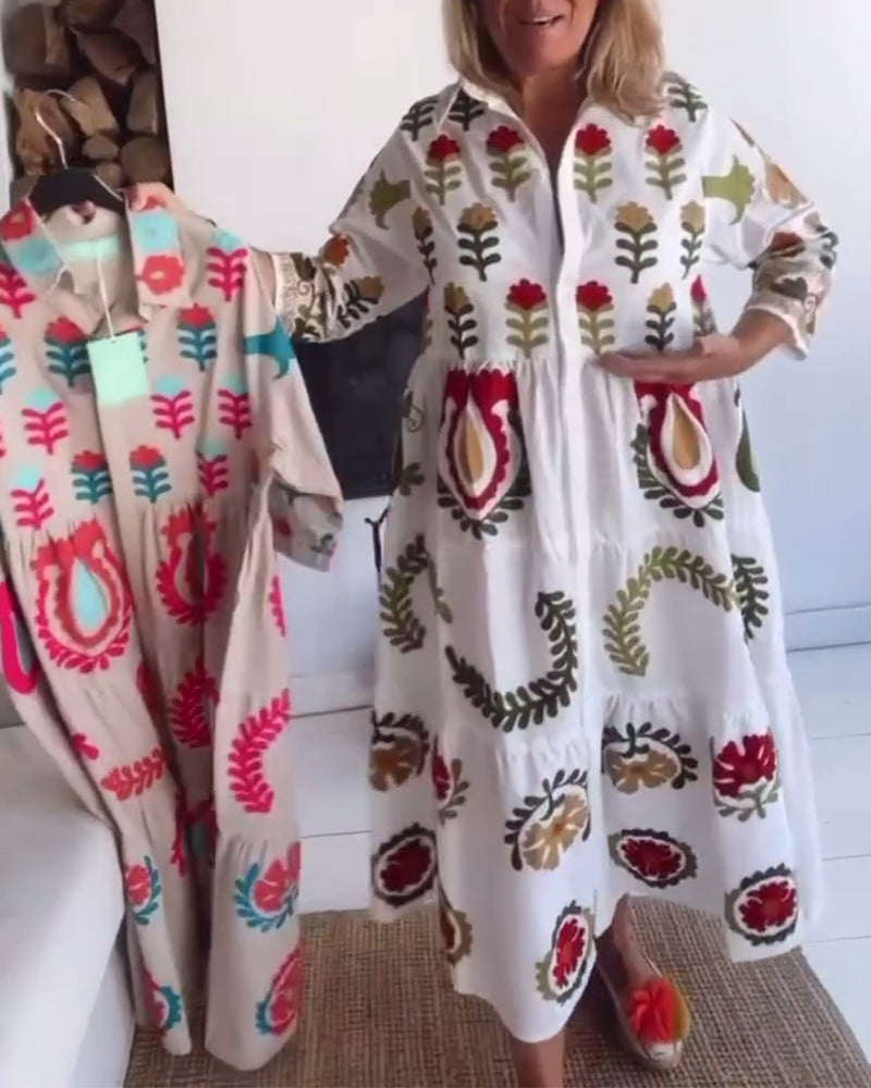 Women's Floral Graphic Midi Dress