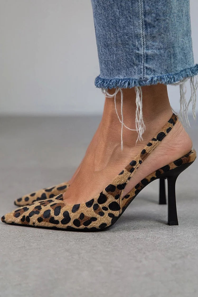 Pointed Toe Slingback Stiletto Heels