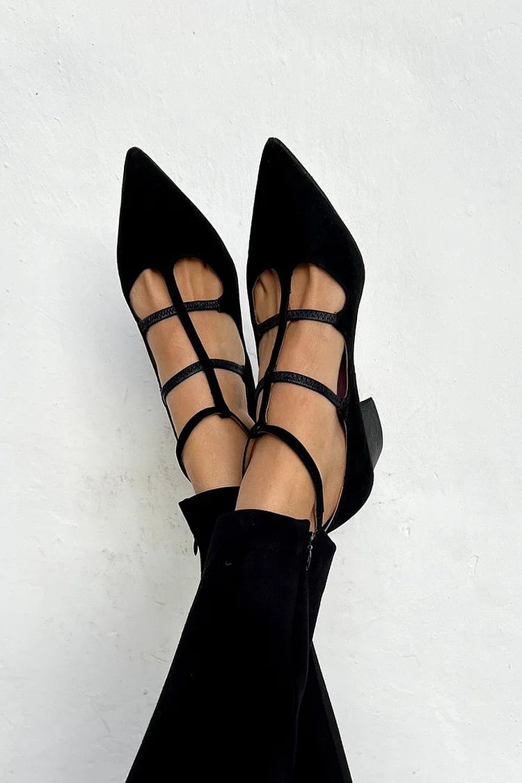 Strappy Pointed Toe Flats