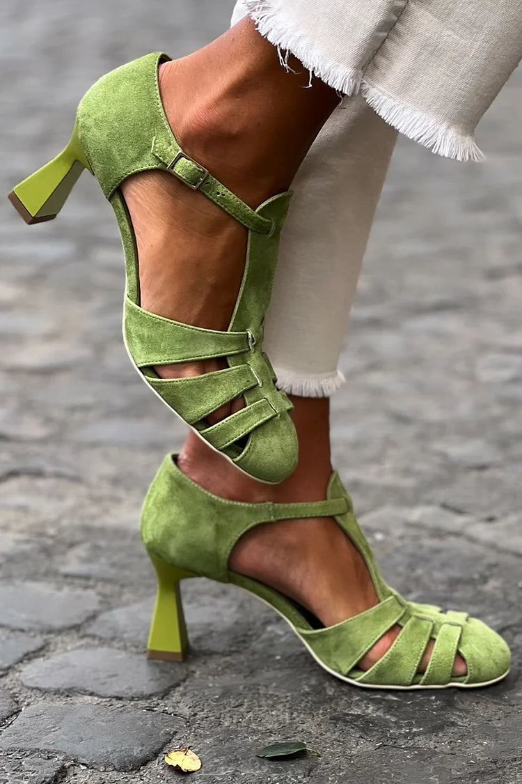Vintage Inspired Mid Heel Sandals