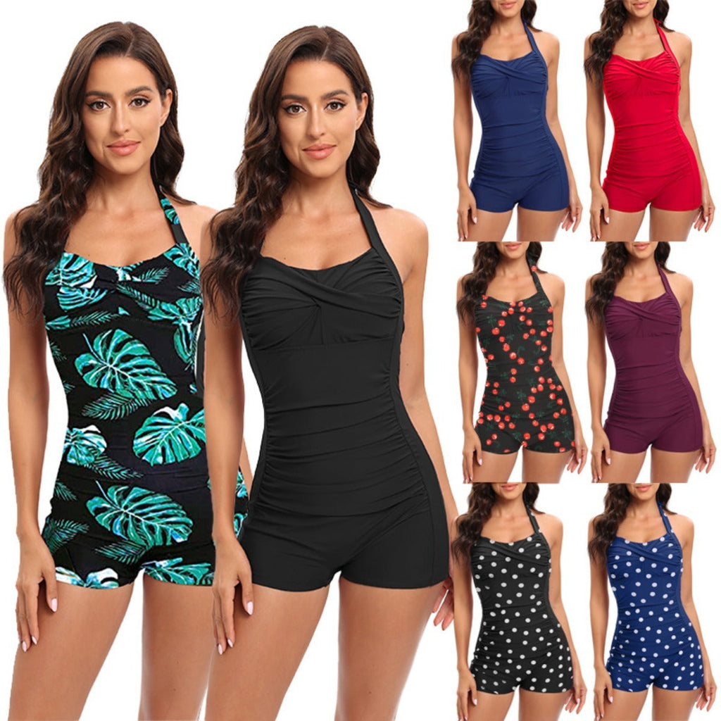 Women's athletic swimwear - flat angle one-piece sports swimsuit - outdoor pool