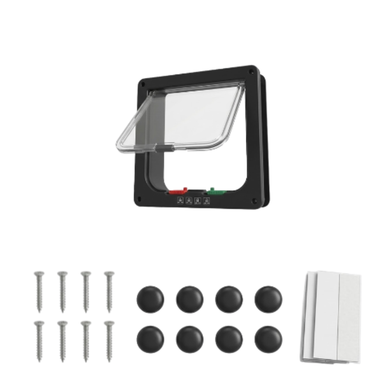 Cat Flap Door ABS Plastic 4 Way Locking Security Pet Gate for Dogs and Kittens