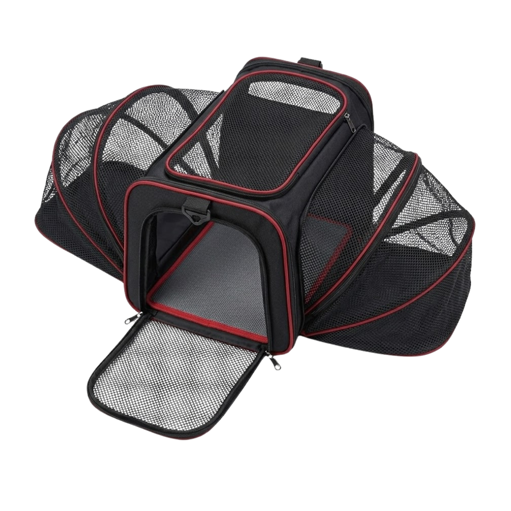 Expandable Soft-Sided Pet Carrier with Breathable Mesh for Small Dogs and Cats