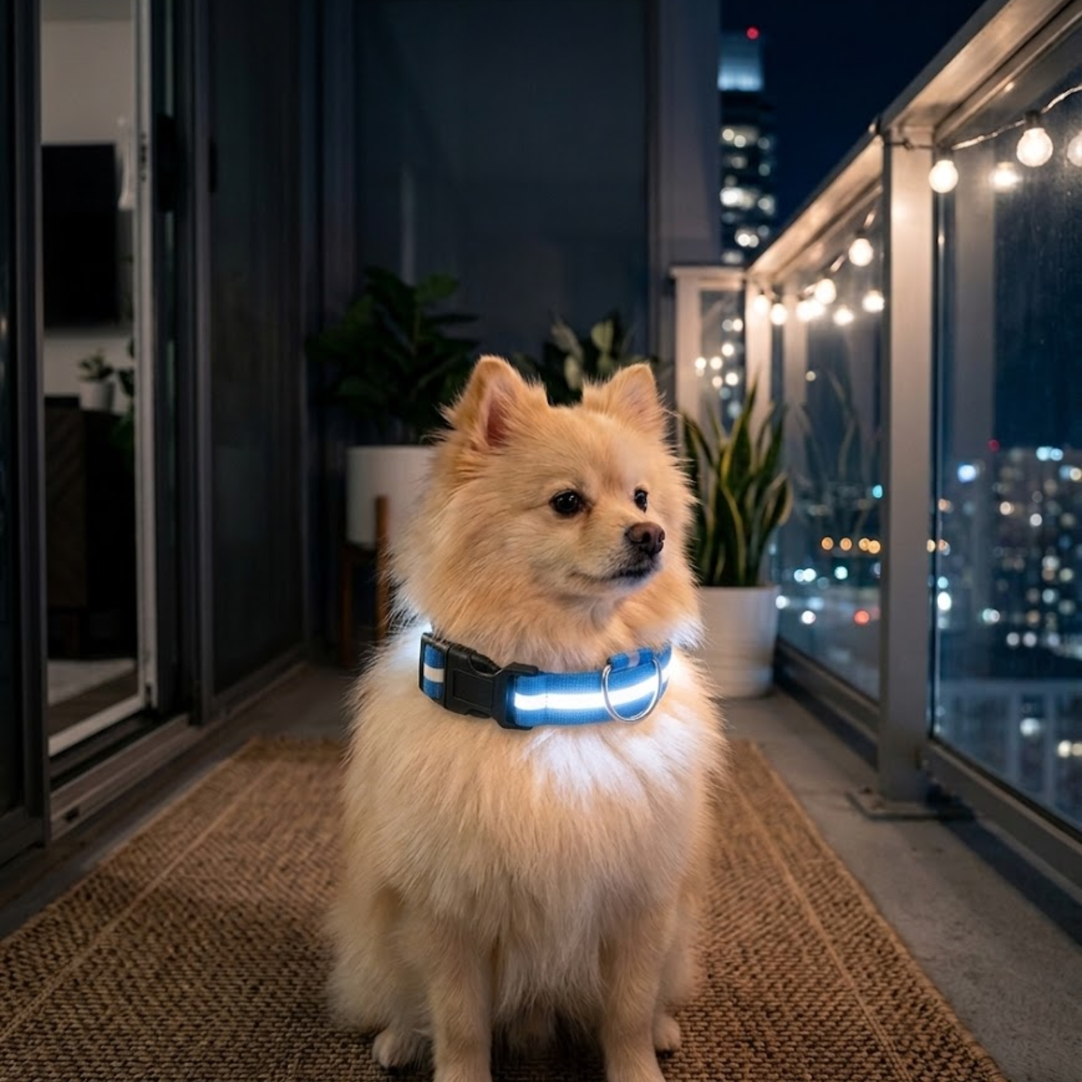 LED Dog Collar Nylon Rechargeable Glow in the Dark Night Safety Flashing Light