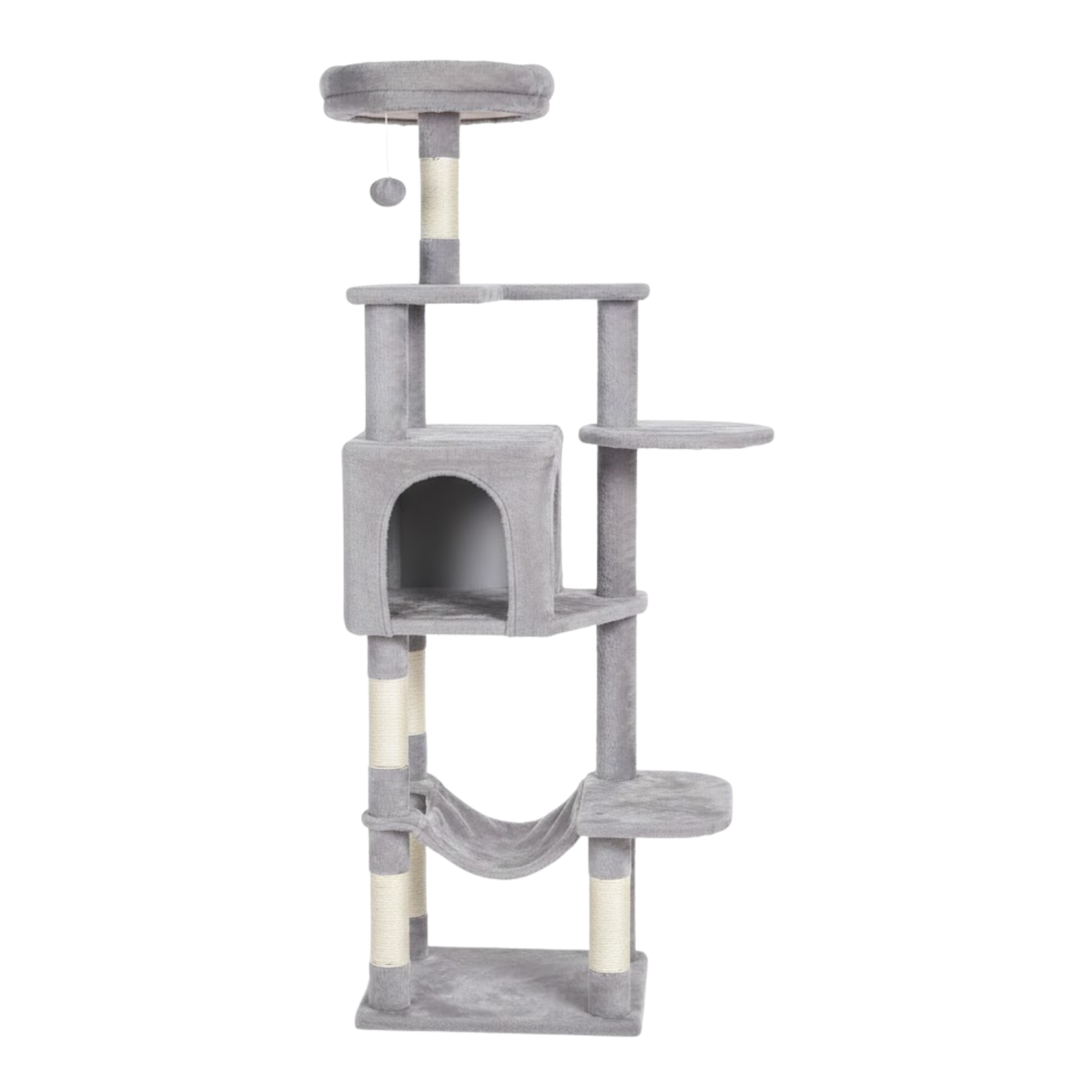 Cat Tree Tower for Indoor Cats with Sisal Scratching Post Condo Hammock and Perch