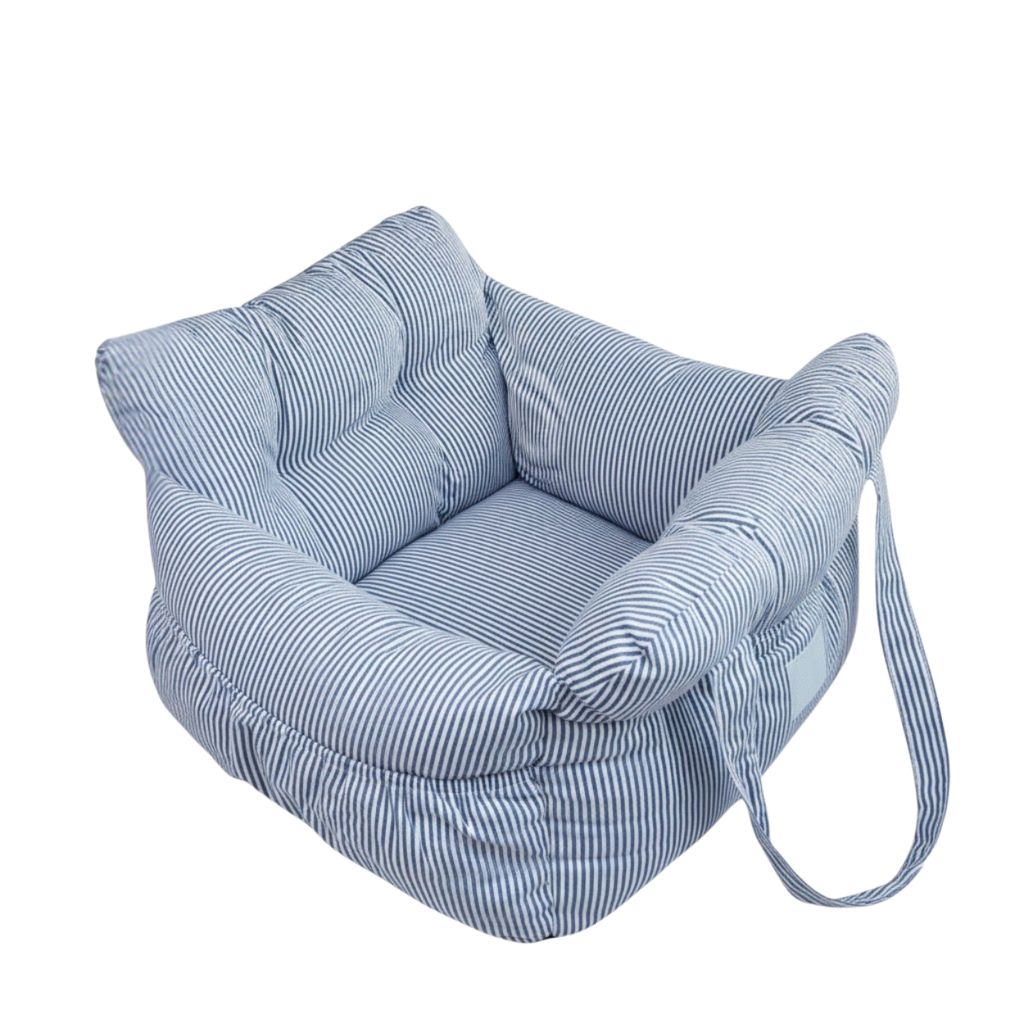 Dog Car Seat Bed with Safety Belt and Secure Straps for Travel