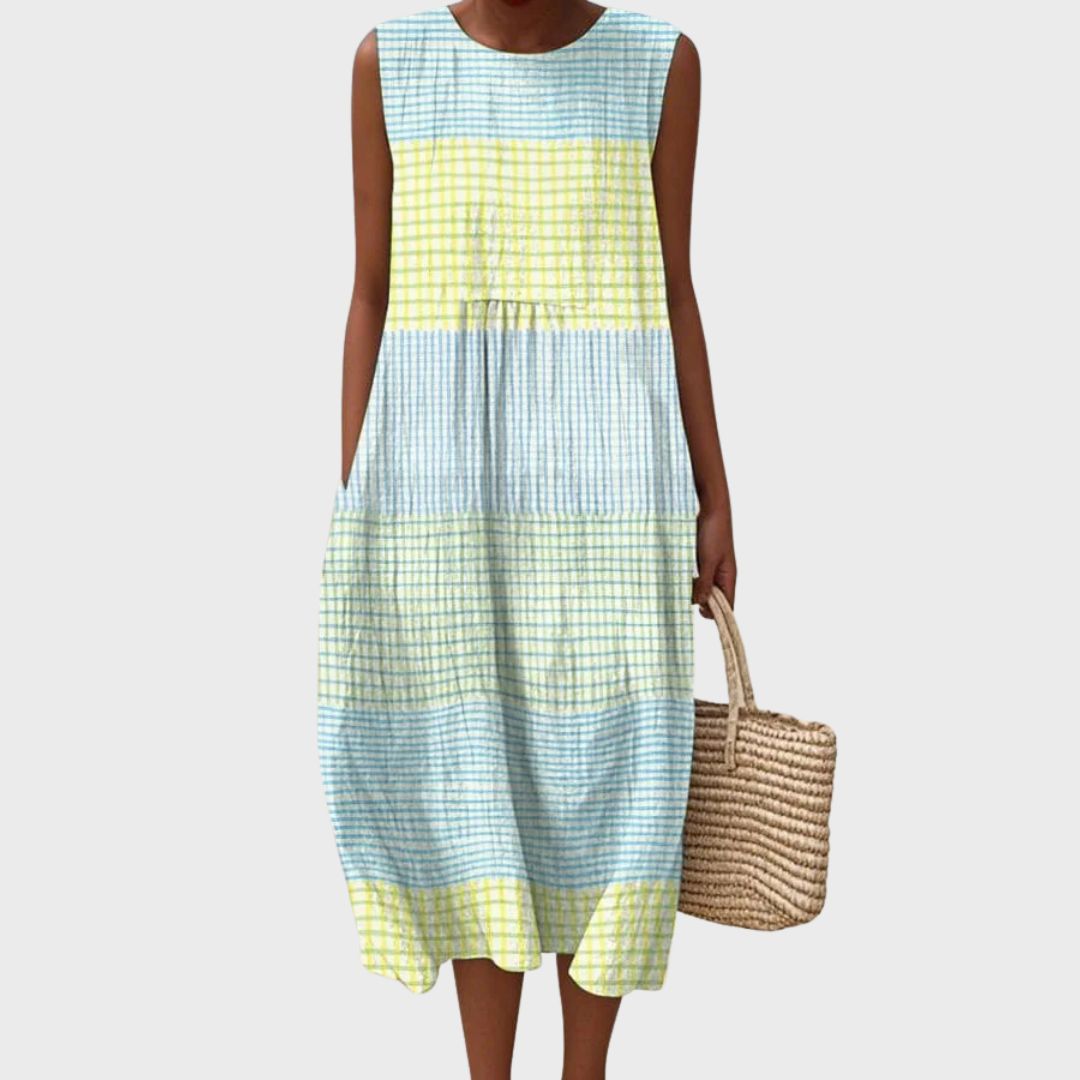 Women's casual dress — relaxed knee-length cut with sleeveless top | casual daily