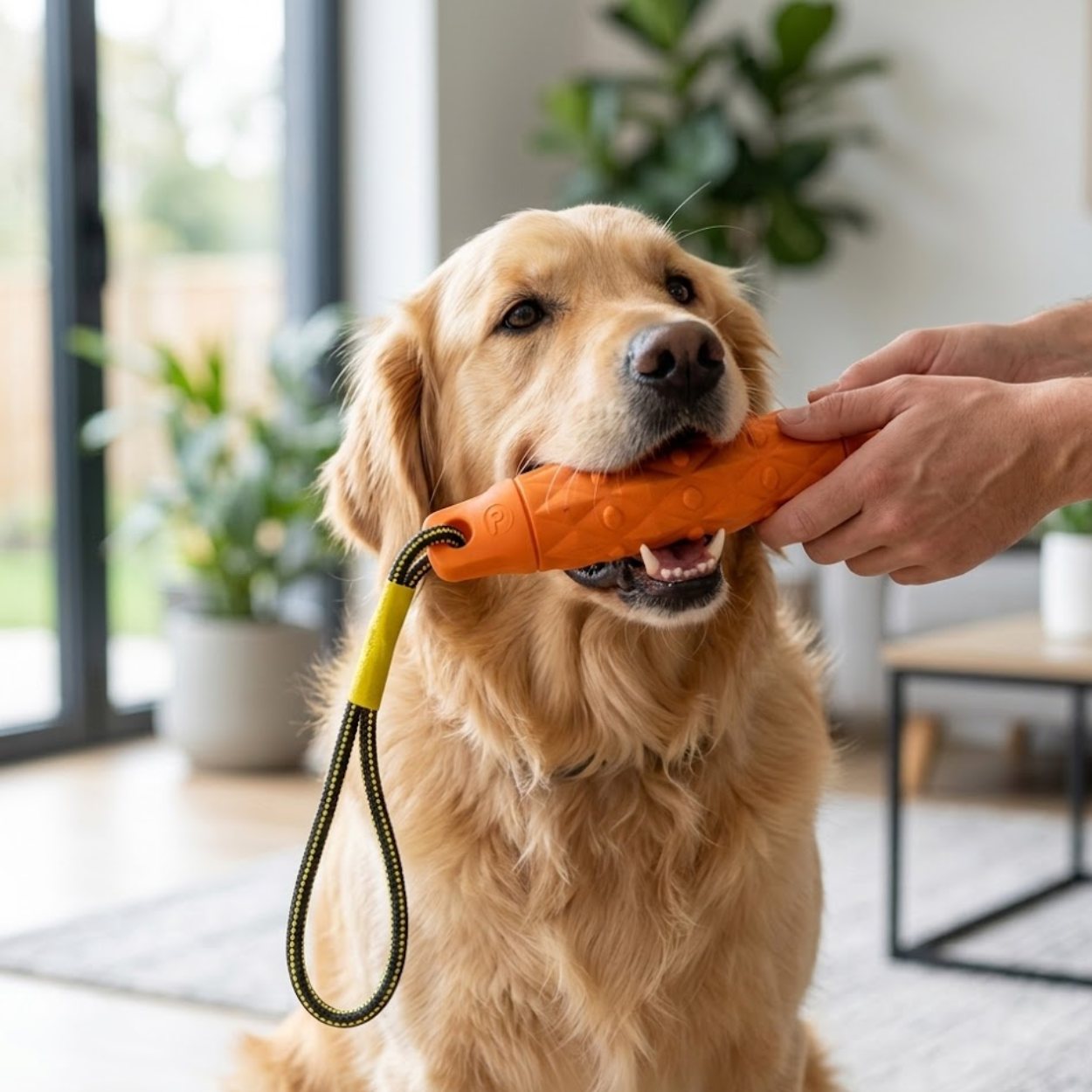 Durable Rubber Dog Chew Toy with Rope for Large Breed Aggressive Chewers Training