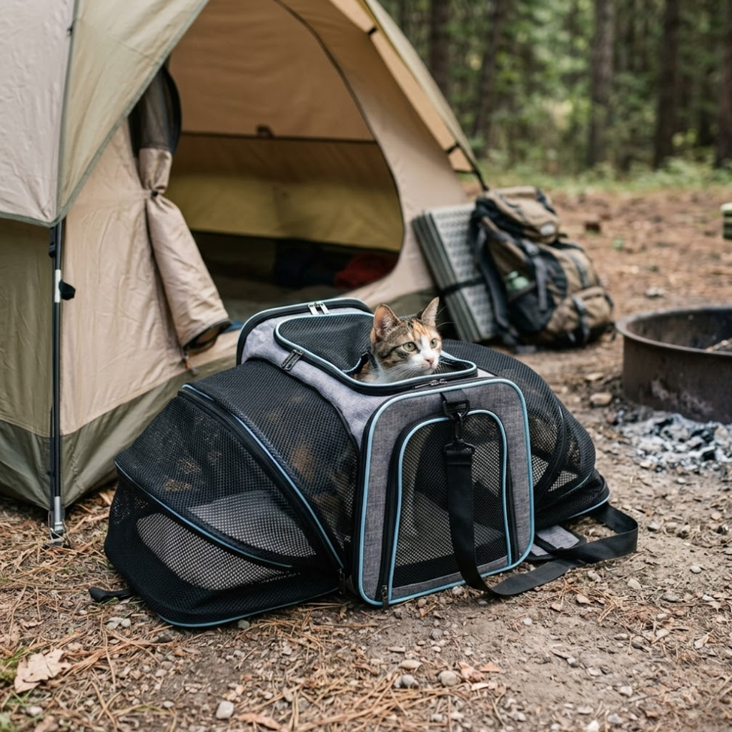 Expandable Soft-Sided Pet Carrier with Breathable Mesh for Small Dogs and Cats