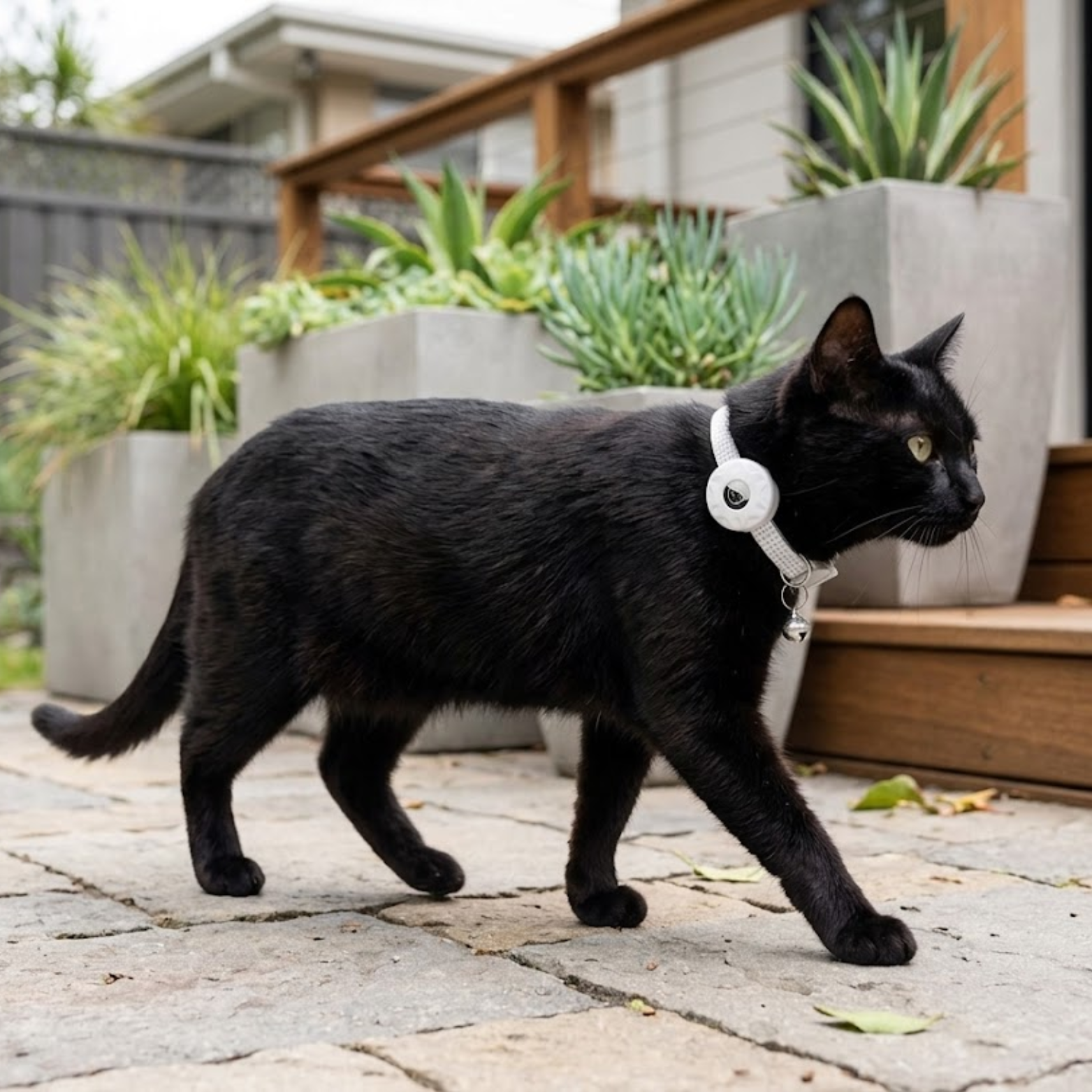 Reflective Cat Collar with Integrated GPS Tracker Holder and Breakaway Safety Buckle