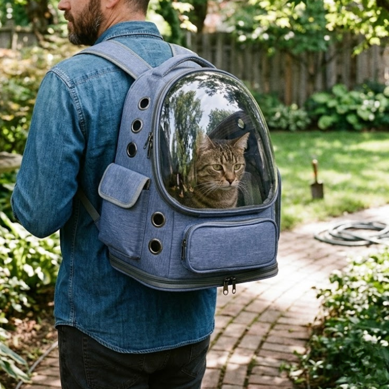 Transparent Pet Cat Carrier Backpack Breathable Outdoor Travel Bag for Small Dogs