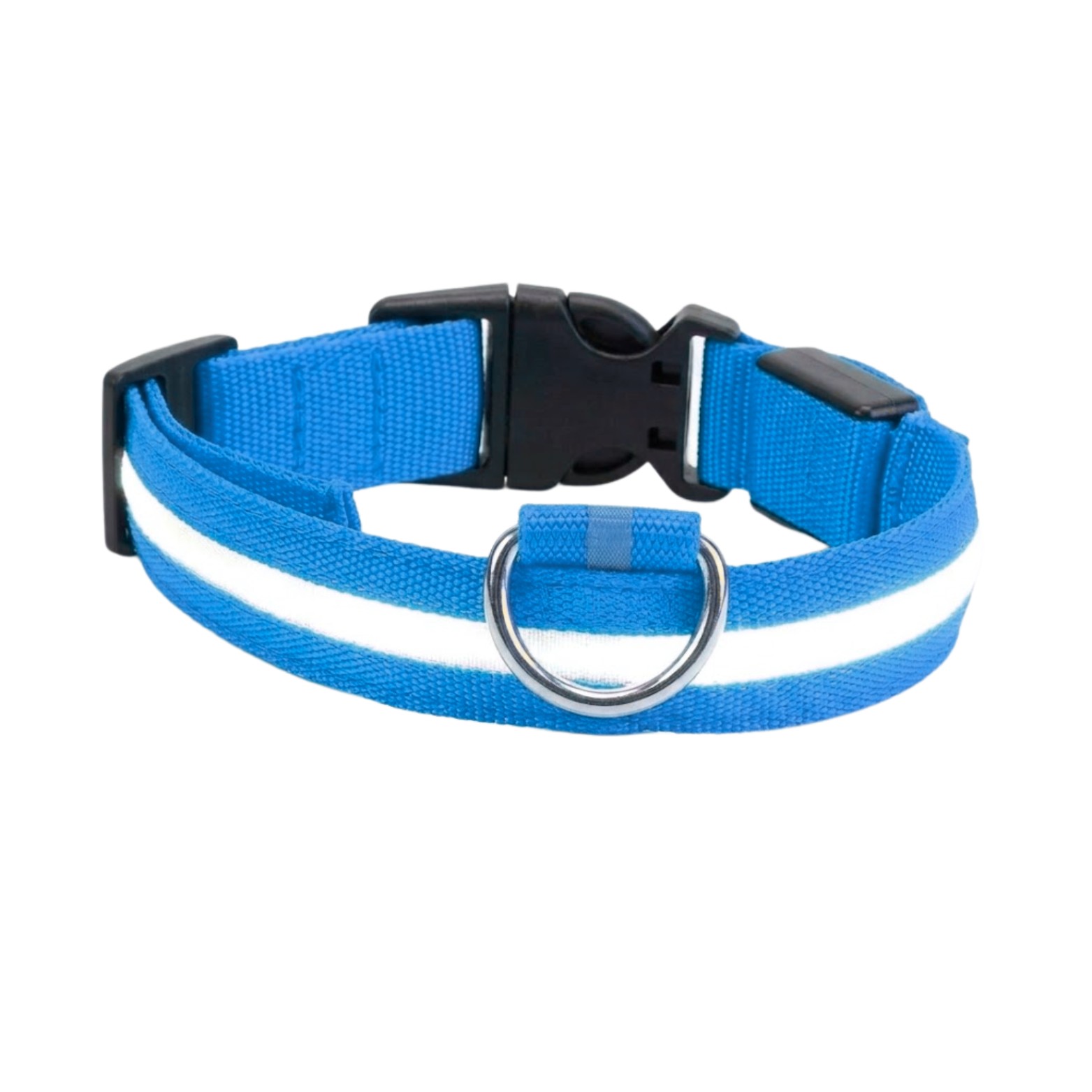 LED Dog Collar Nylon Rechargeable Glow in the Dark Night Safety Flashing Light