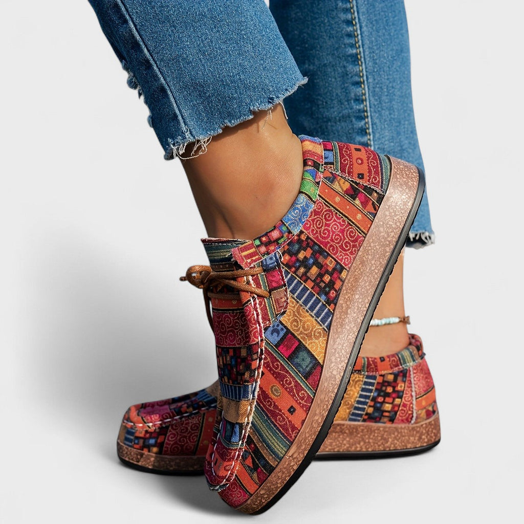 Women casual sneakers — canvas upper with extra wide heel sole | casual daily