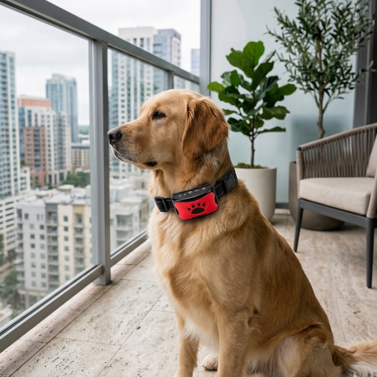 Anti Bark Collar with Vibration and Sound Rechargeable Nylon Training Band for Dogs