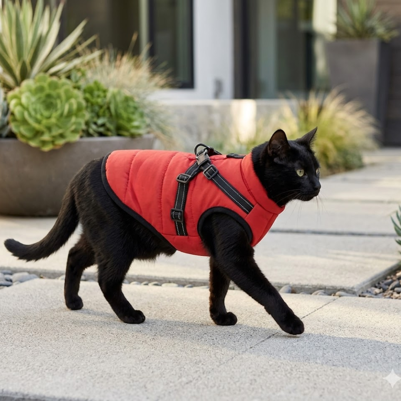 Waterproof Dog Coat with Integrated Harness Reflective Vest Fleece Lined Pet Jacket