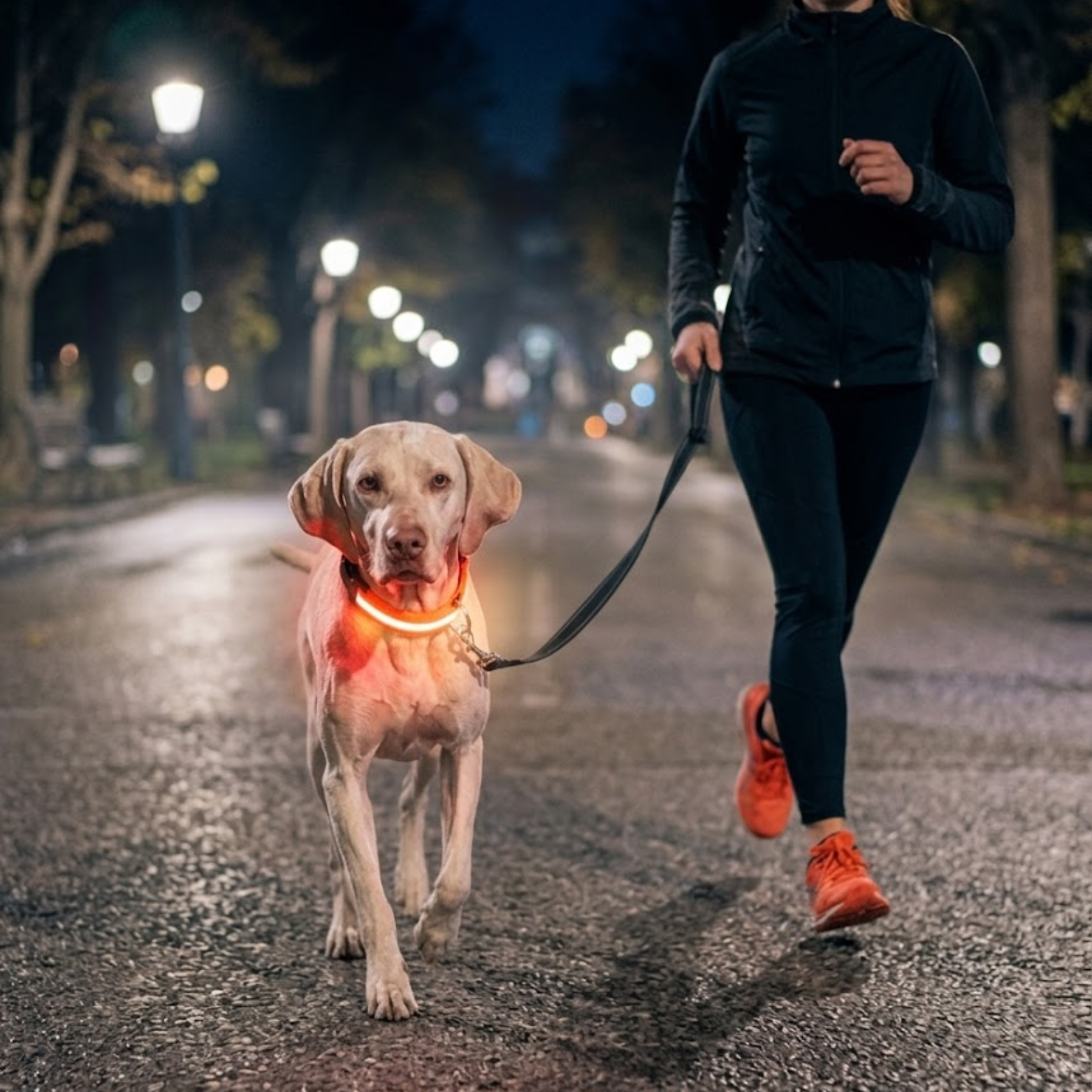 LED Dog Collar Nylon Rechargeable Glow in the Dark Night Safety Flashing Light