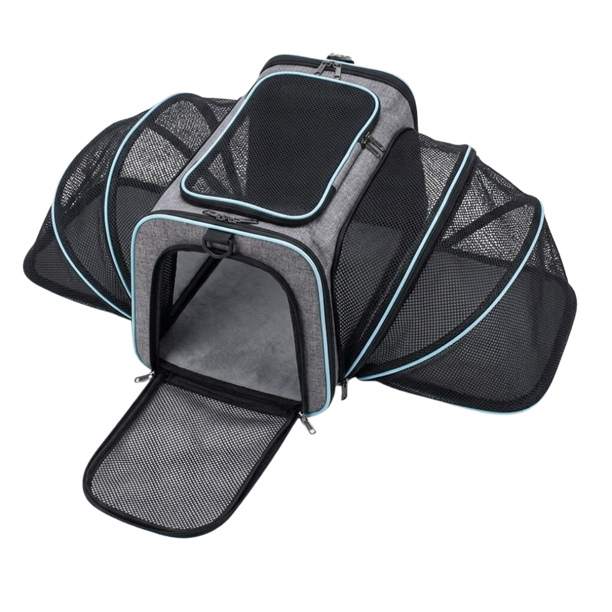 Expandable Soft-Sided Pet Carrier with Breathable Mesh for Small Dogs and Cats