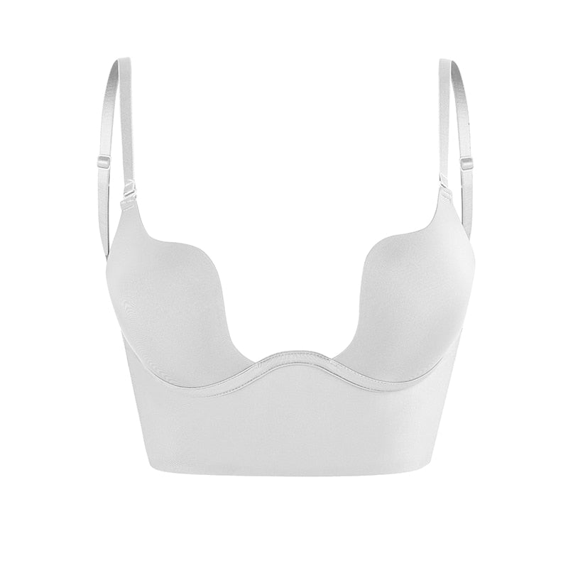 Women's backless deep plunge bra