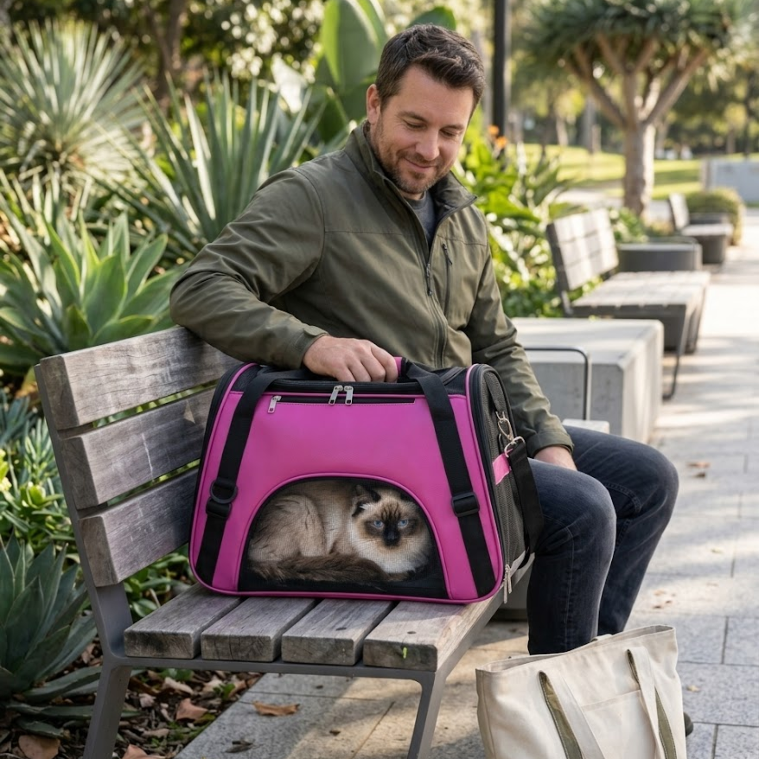 Breathable Mesh Pet Carrier Bag for Cats and Small Dogs with Shoulder Strap