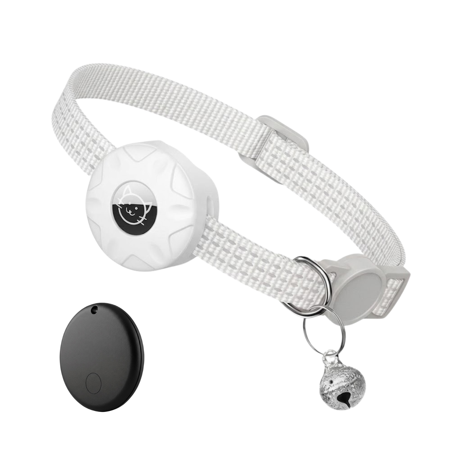 Reflective Cat Collar with Integrated GPS Tracker Holder and Breakaway Safety Buckle
