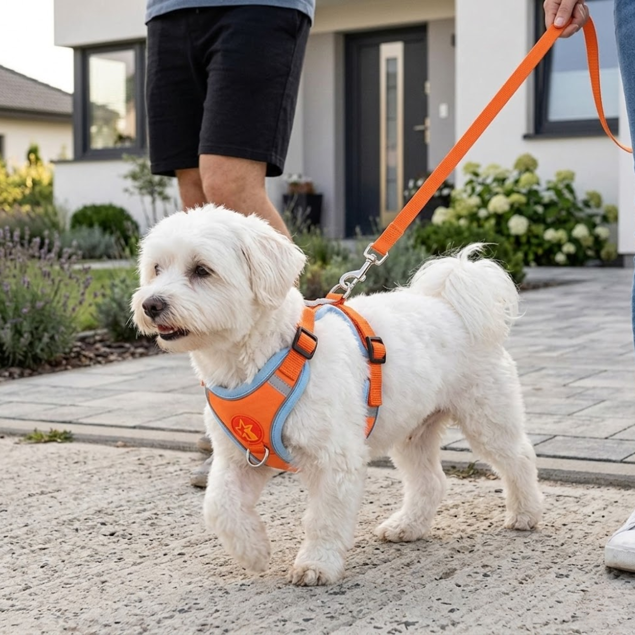 Reflective Nylon Dog Harness and Leash Set with Breathable Soft Mesh Lining