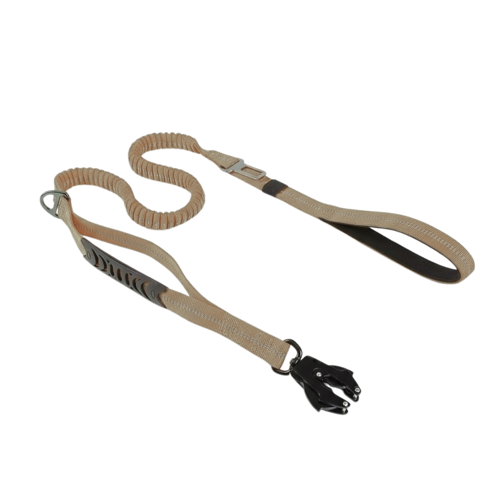 Tactical Bungee Dog Leash with Shock Absorbing Lead and Dual Padded Control Handles