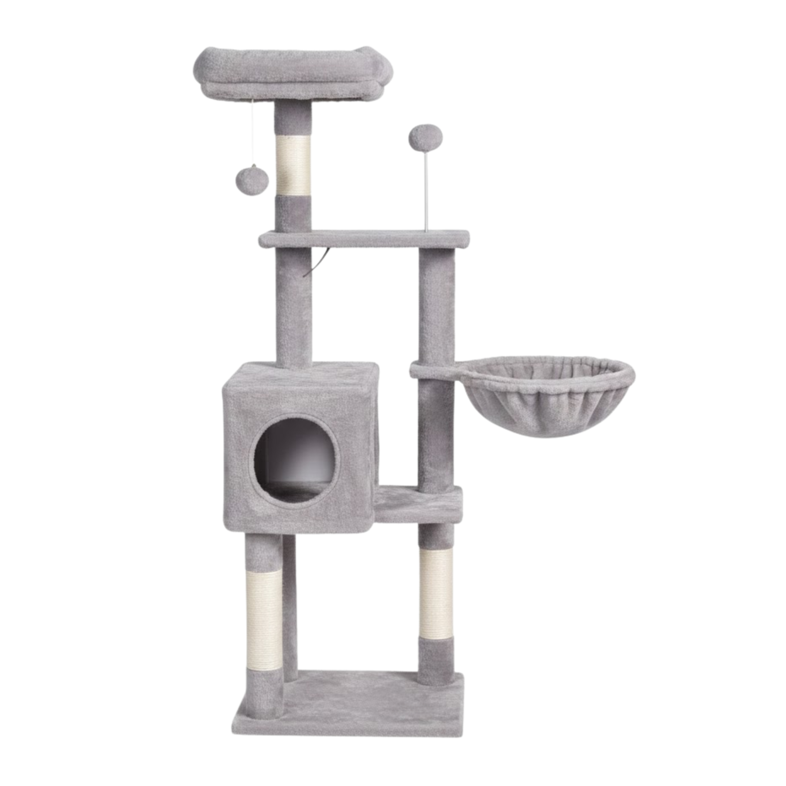 Cat Tree Tower for Indoor Cats with Sisal Scratching Post Condo Hammock and Perch