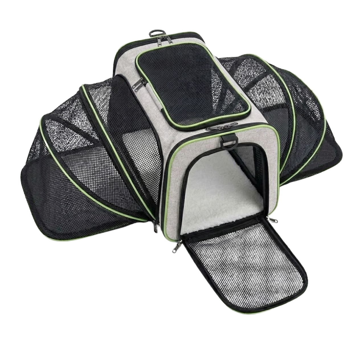 Expandable Soft-Sided Pet Carrier with Breathable Mesh for Small Dogs and Cats