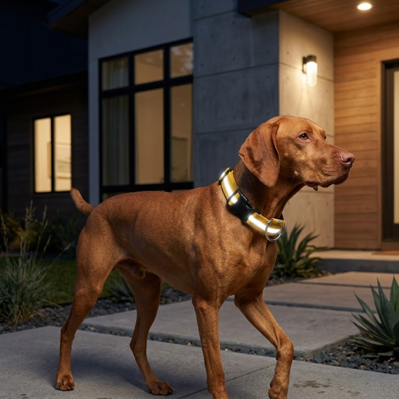 LED Dog Collar Nylon Rechargeable Glow in the Dark Night Safety Flashing Light