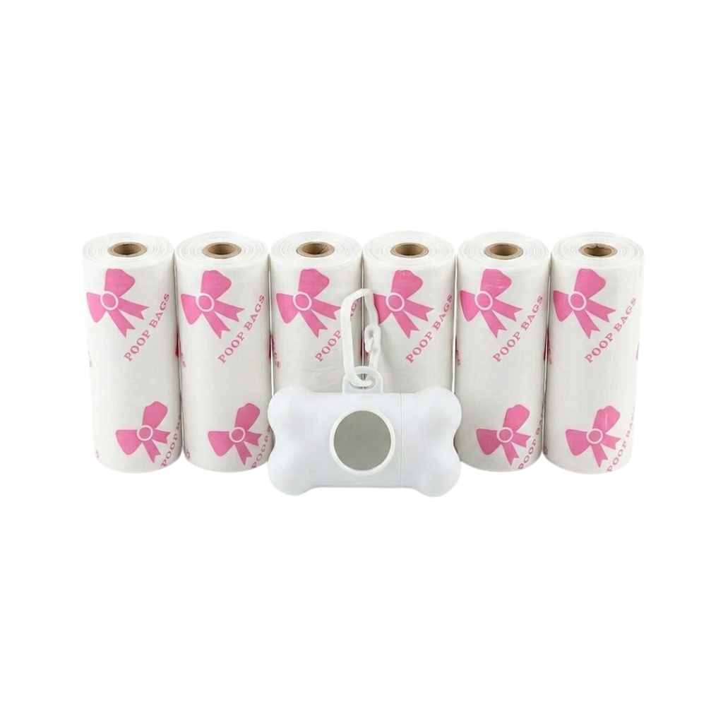 Leak-proof Dog Poop Bags with Bone Dispenser for Pet Waste Cleaning