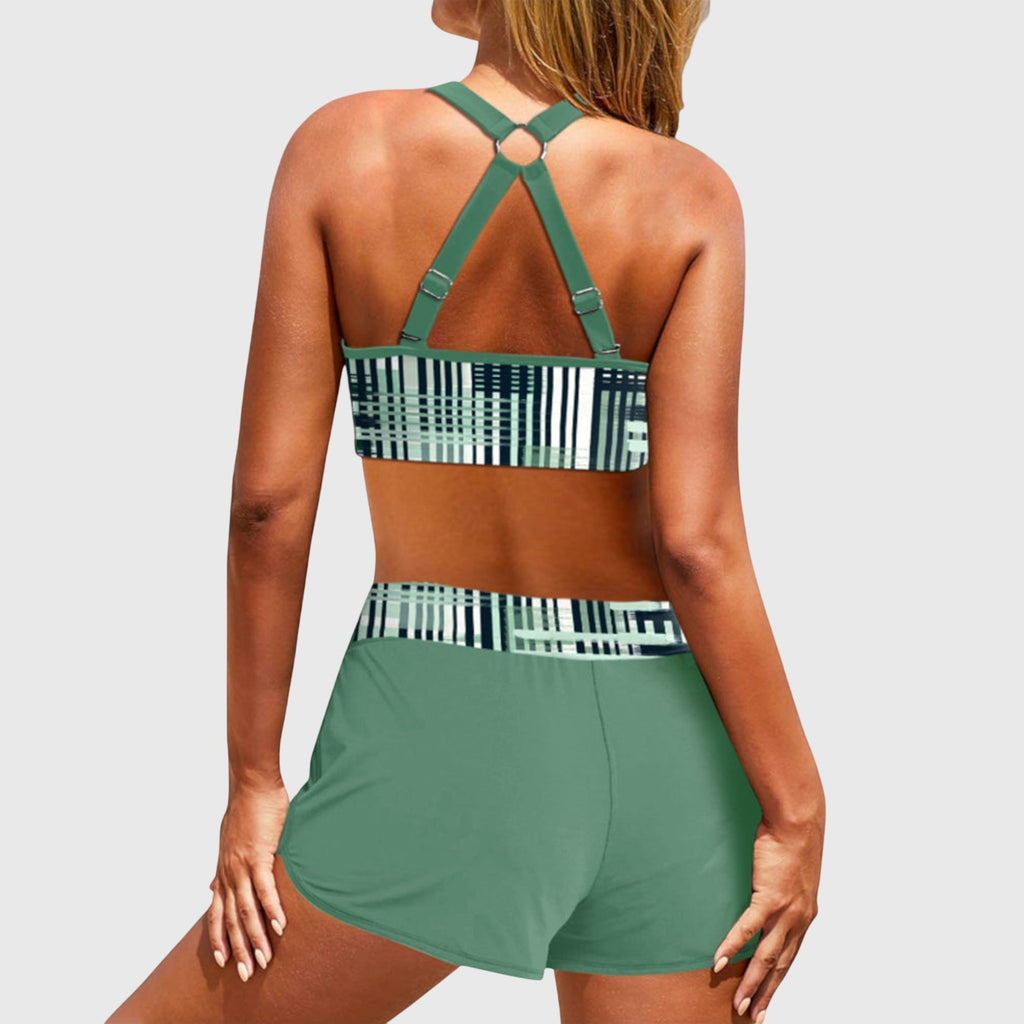 Women's ribbed bikini set | high waisted two-piece swimsuit
