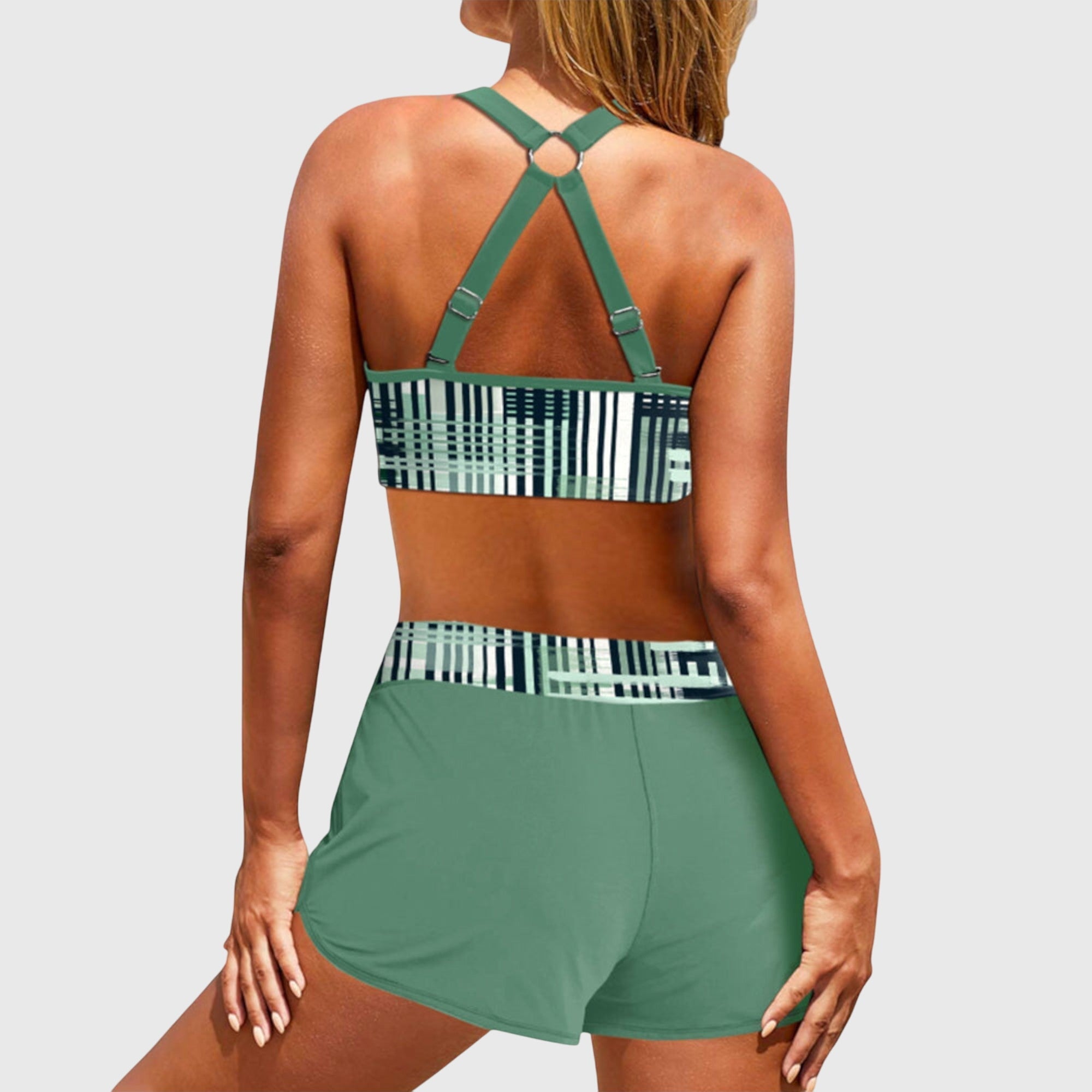 Women's ribbed bikini set | high waisted two-piece swimsuit