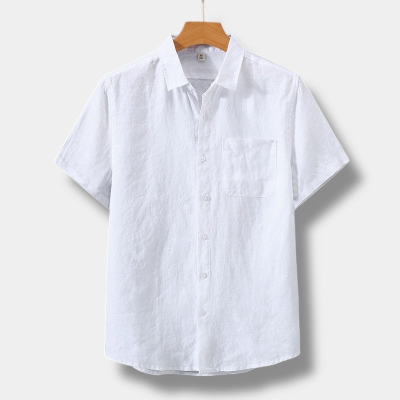 Short sleeve shirt for men — relaxed cut front pocket — daily casual style