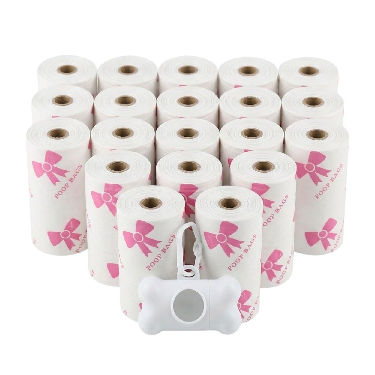 Leak-proof Dog Poop Bags with Bone Dispenser for Pet Waste Cleaning