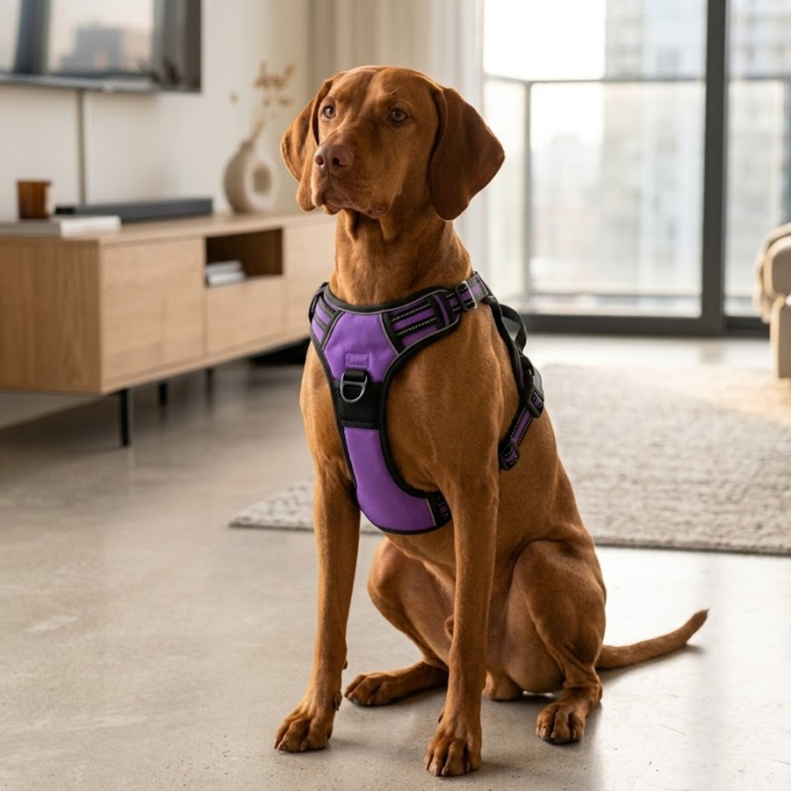 Reflective No-Pull Dog Harness with Control Handle and Adjustable Mesh Vest