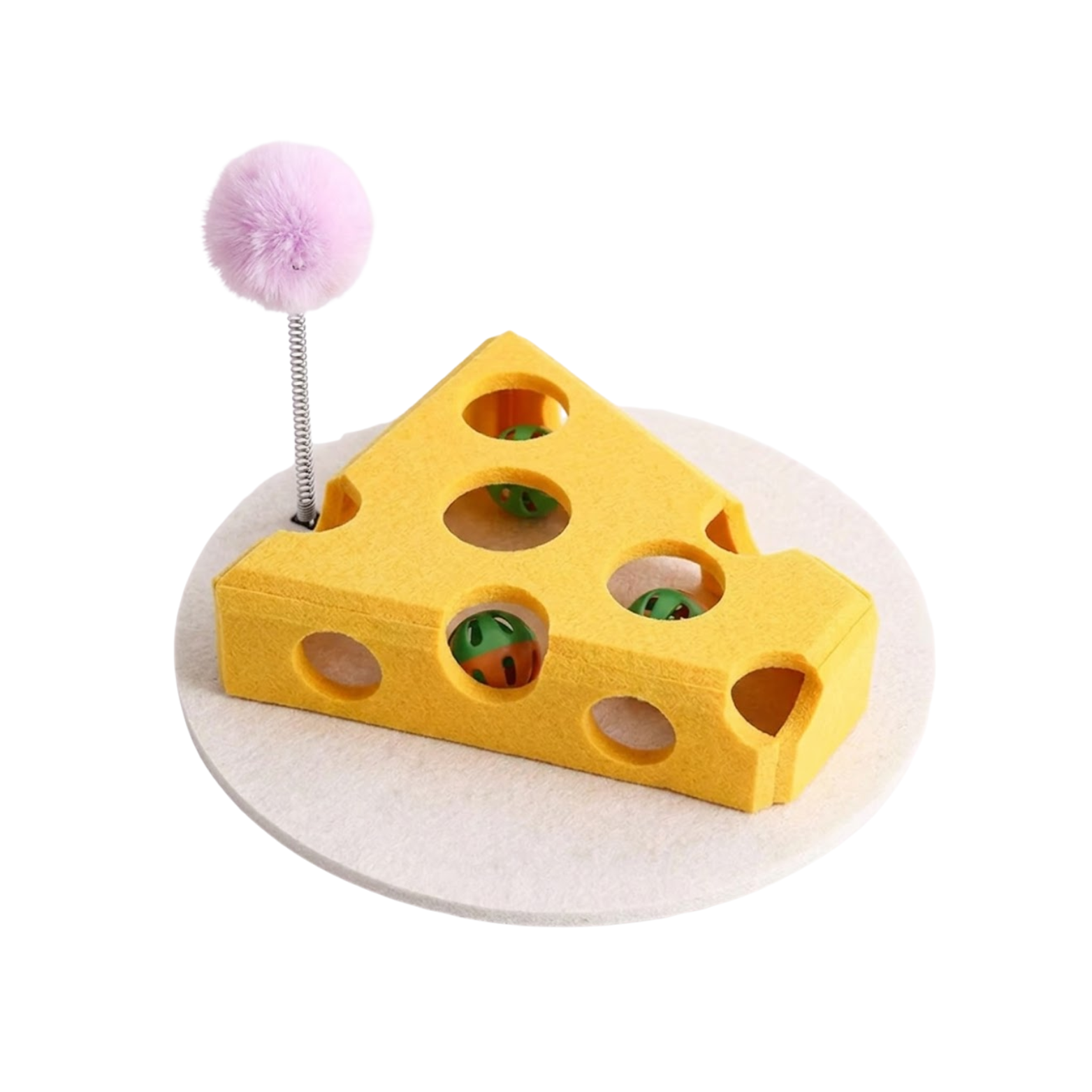 Interactive Cat Puzzle Toy Box with Balls and Suede Felt for Indoor Exercise