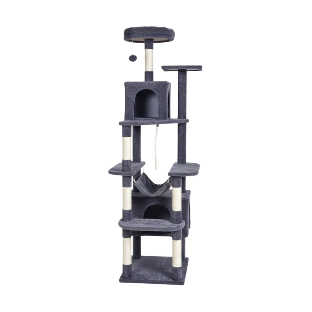 Cat Tree Tower for Indoor Cats with Sisal Scratching Post Condo Hammock and Perch