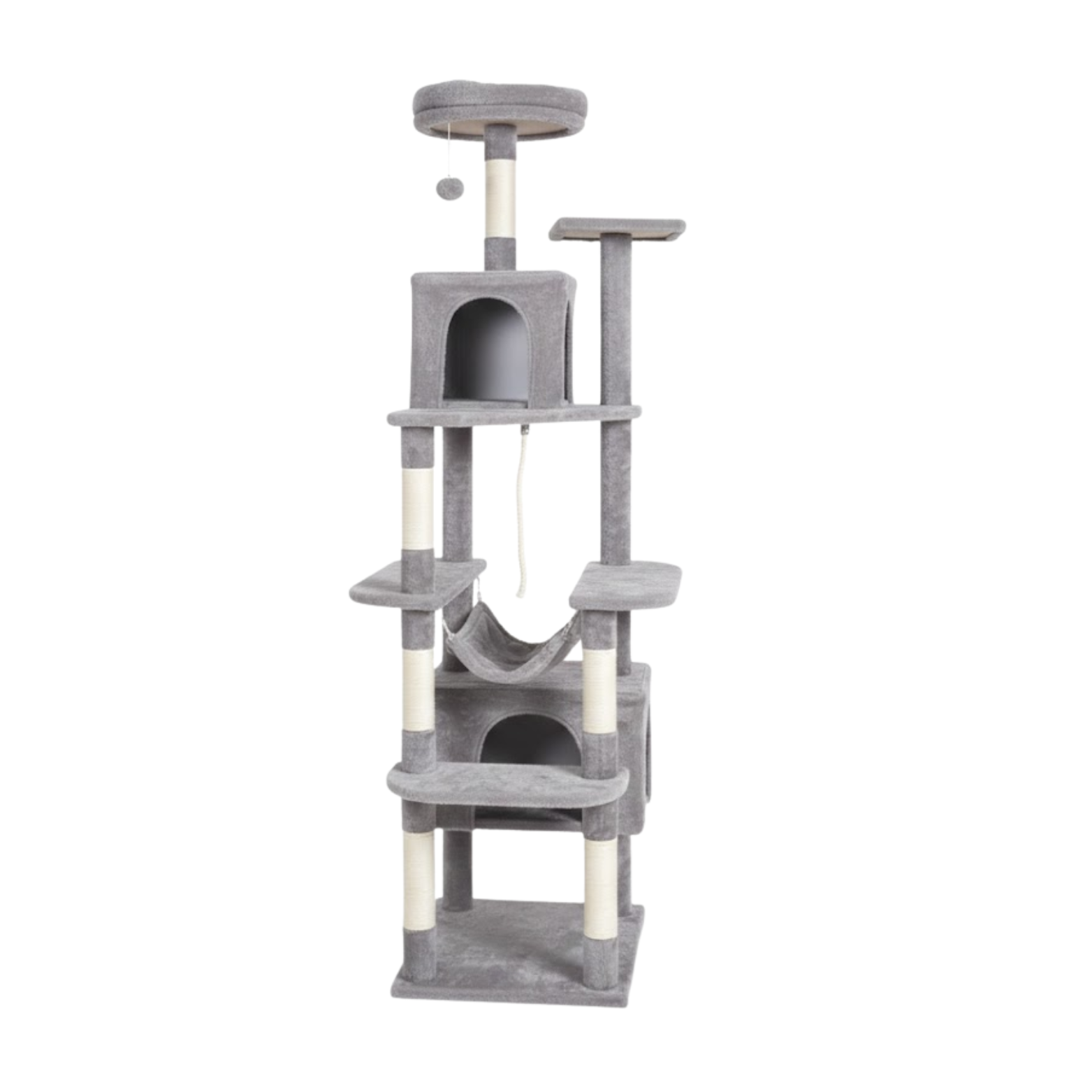 Cat Tree Tower for Indoor Cats with Sisal Scratching Post Condo Hammock and Perch