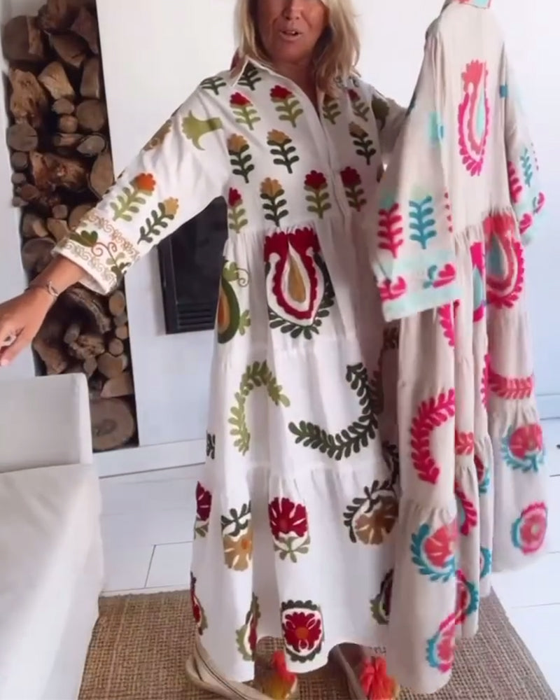 Women's Floral Graphic Midi Dress