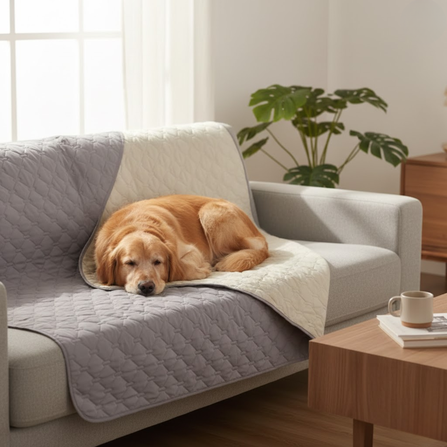 Waterproof Dog Bed Cover Double Sided Furniture Protector Quilted Pet Sofa Blanket