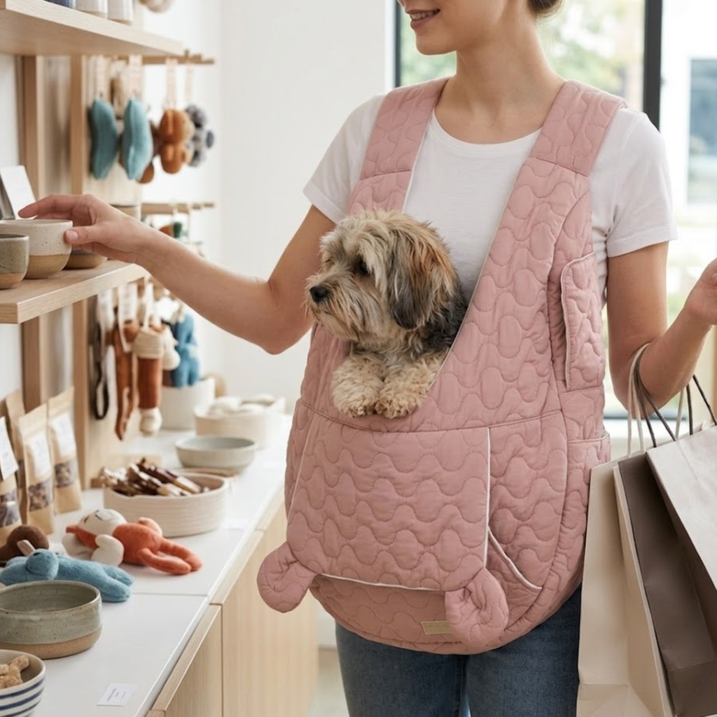 Pet Carrier Bag Waterproof Cotton Chest Pack for Small Dogs and Cats with Straps