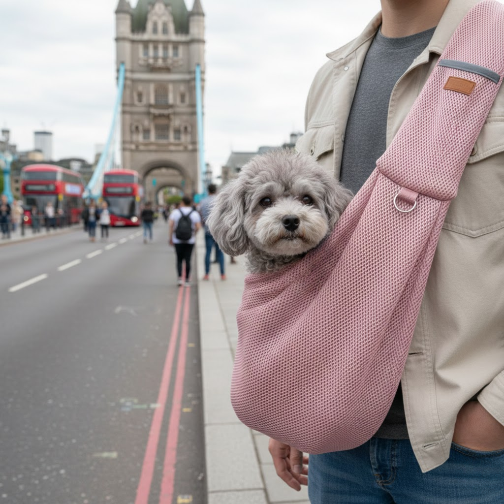 Hands-Free Pet Sling Carrier Breathable Mesh Shoulder Bag for Small Dogs and Cats