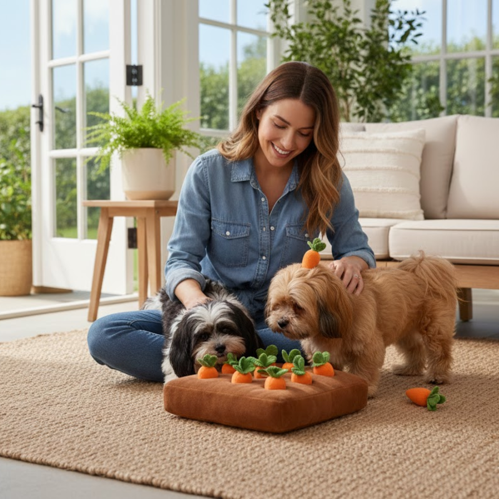 Dog Carrot Plush Toy Interactive Puzzle Non-Slip Nosework