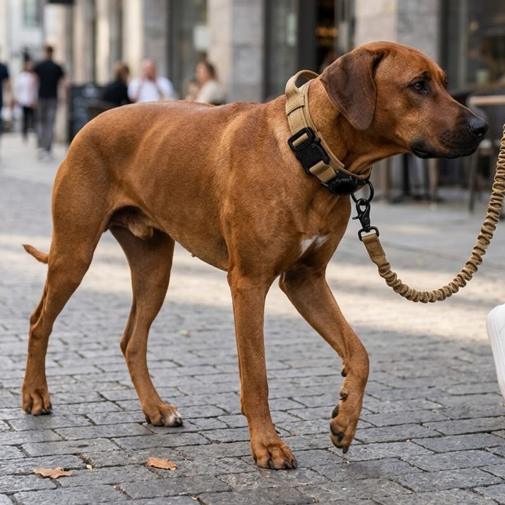 Tactical AirTag Dog Collar with Control Handle and Metal Buckle for Medium Large Dogs