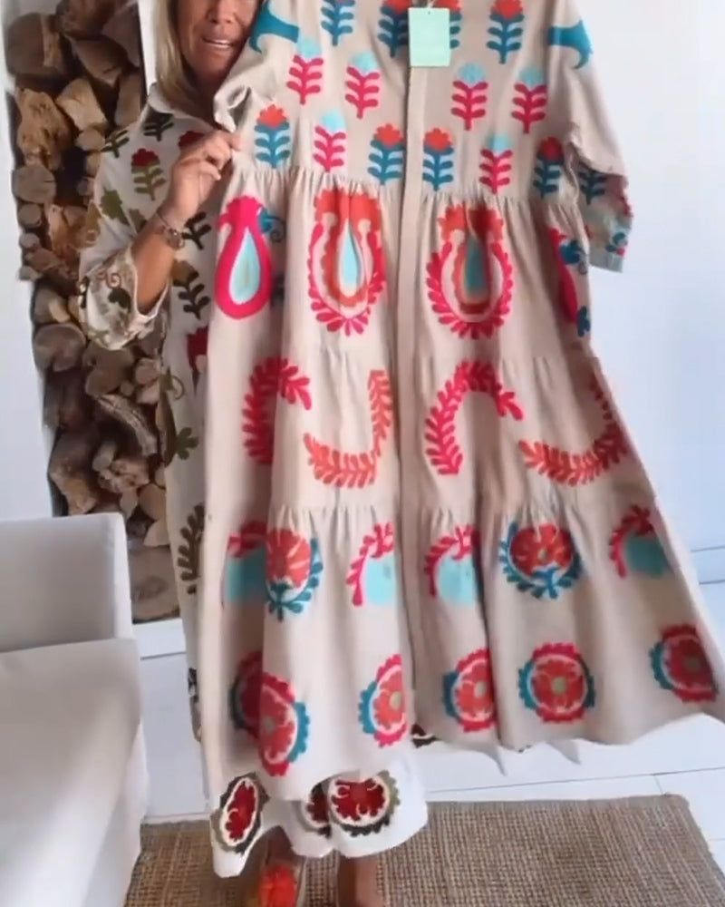 Women's Floral Graphic Midi Dress