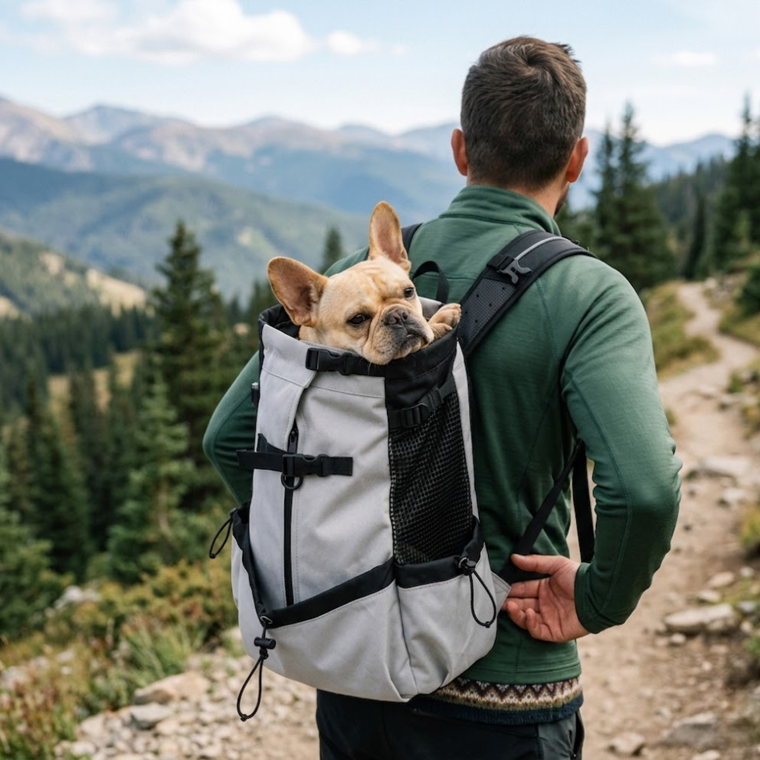 Dog Carrier Backpack Breathable Mesh Pet Travel Bag with Adjustable Shoulder Straps