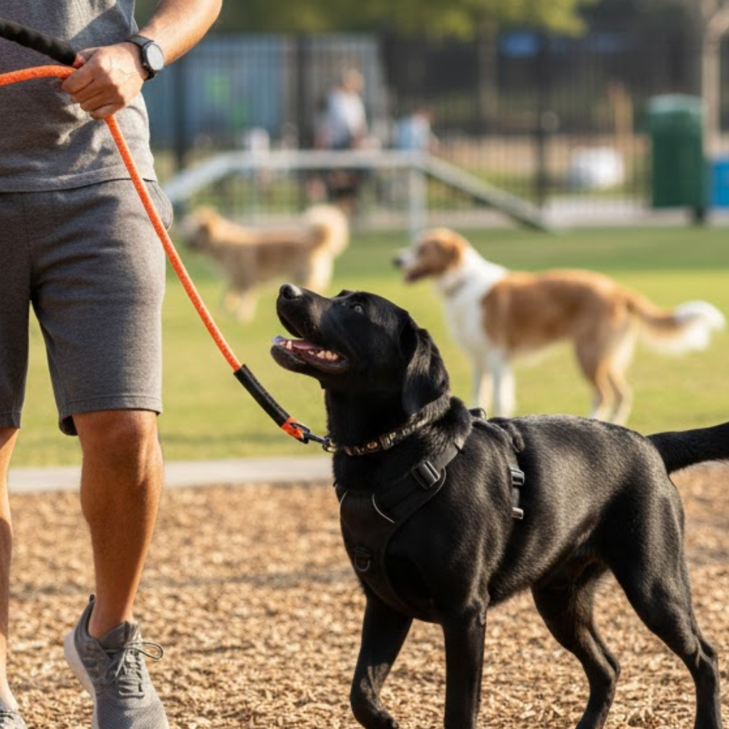 Long Reflective Nylon Dog Leash with Padded Foam Handle for Training and Walking