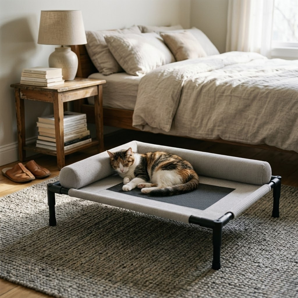 Elevated Dog Bed Breathable Mesh Raised Pet Cot Washable Outdoor Indoor Dog Bed