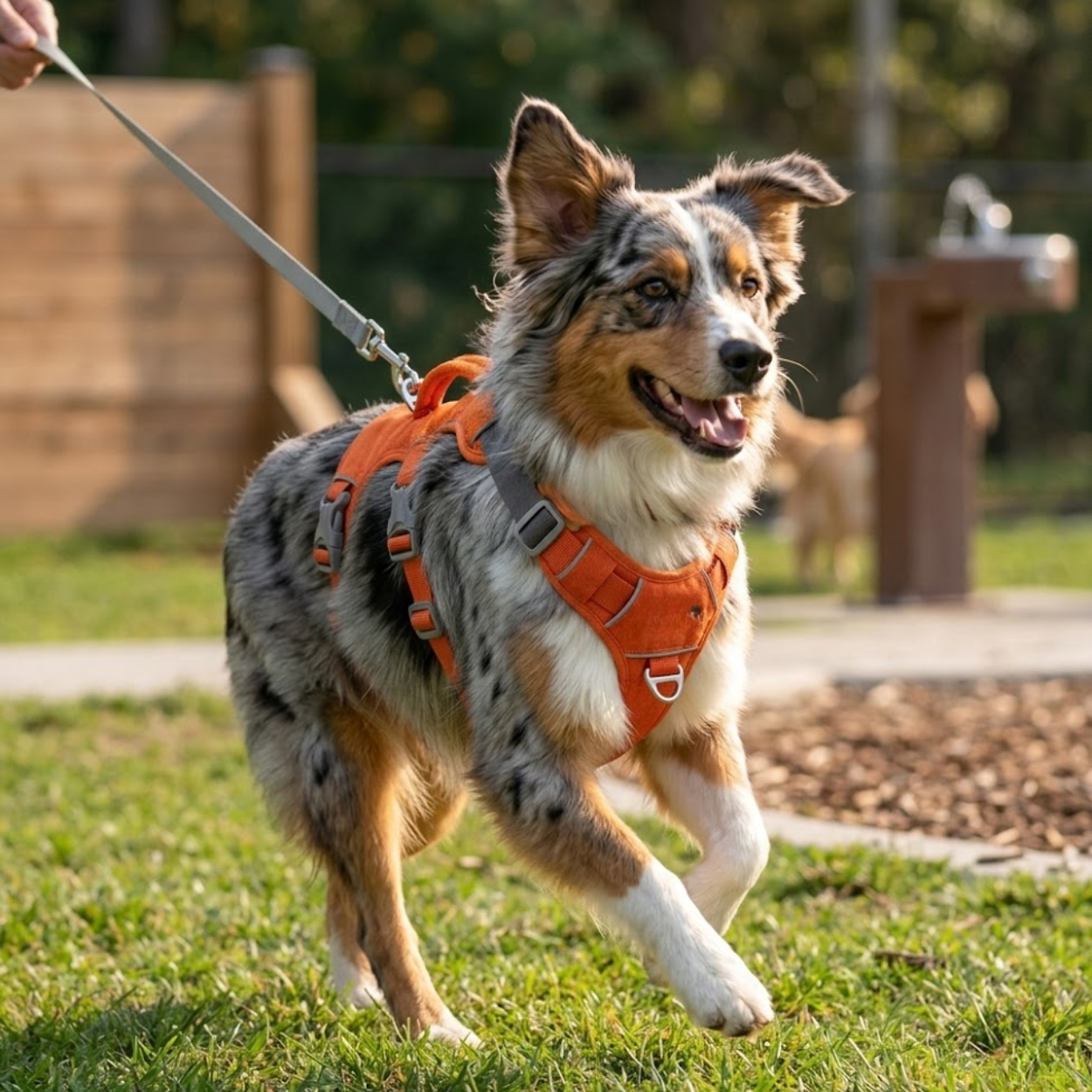 Reflective Nylon Dog Harness with Padded Vest and Adjustable Lifting Handle