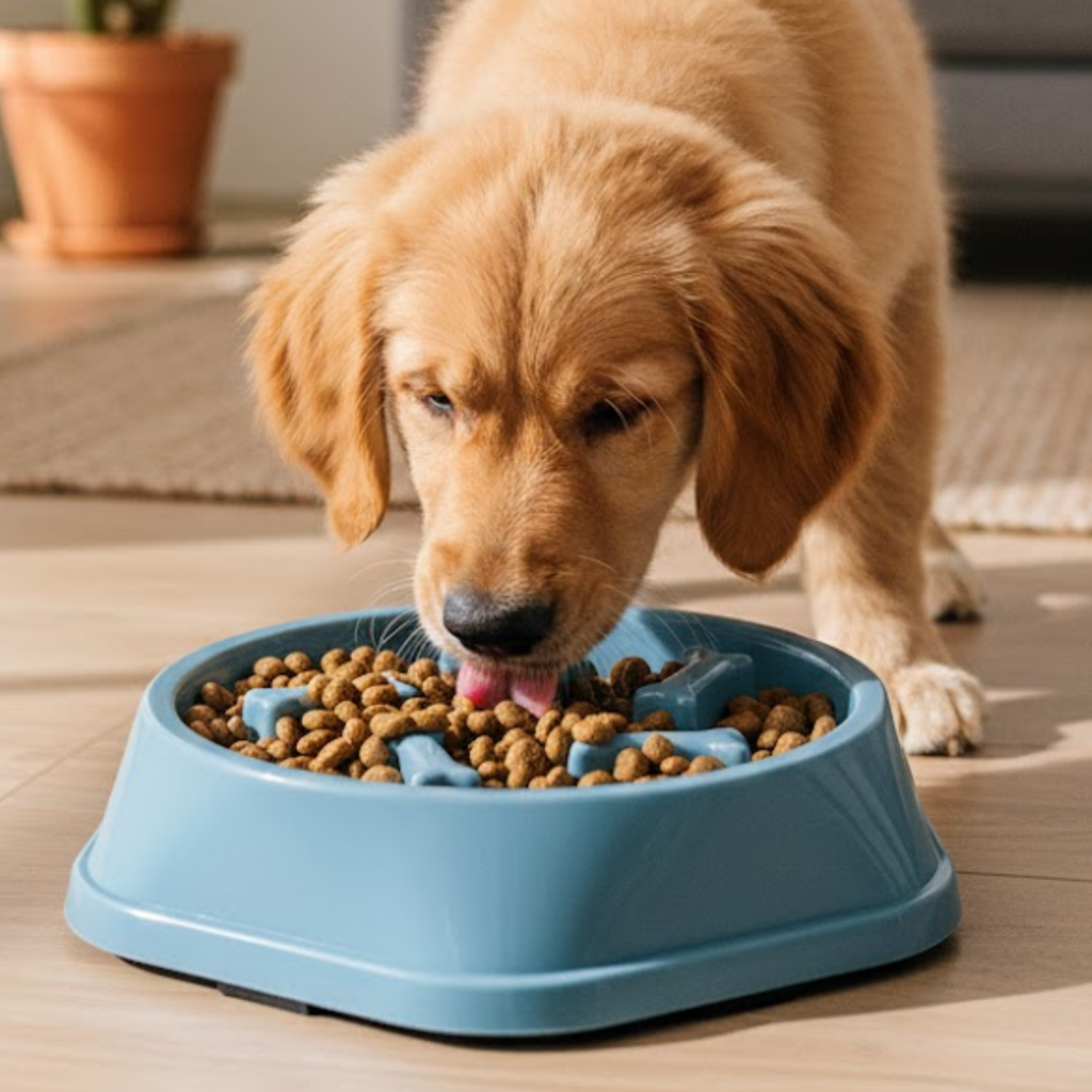 Anti-Gulping Dog Slow Feeder Bowl Non-Slip Plastic Maze Puzzle for Cats and Puppies